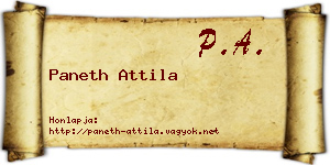Paneth Attila névjegykártya